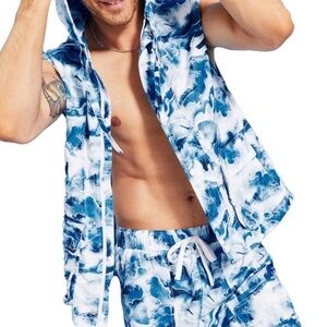 Royalty By Maluma Wave Print Hooded Top And Convertible Pants 2 Piece Set